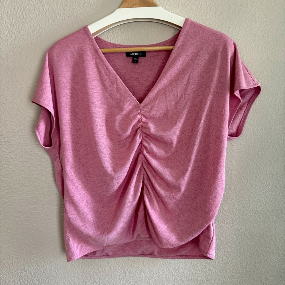 Express Pink Ruched Blouse